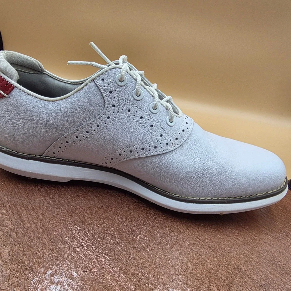 FootJoy MyJoys Traditions Womens Golf Shoes White Red Teddy Bear Wingtip 8.5 M